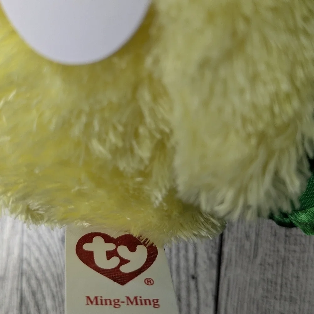 Ty Emma Stuffed Animal Yellow Duck with Green Cape